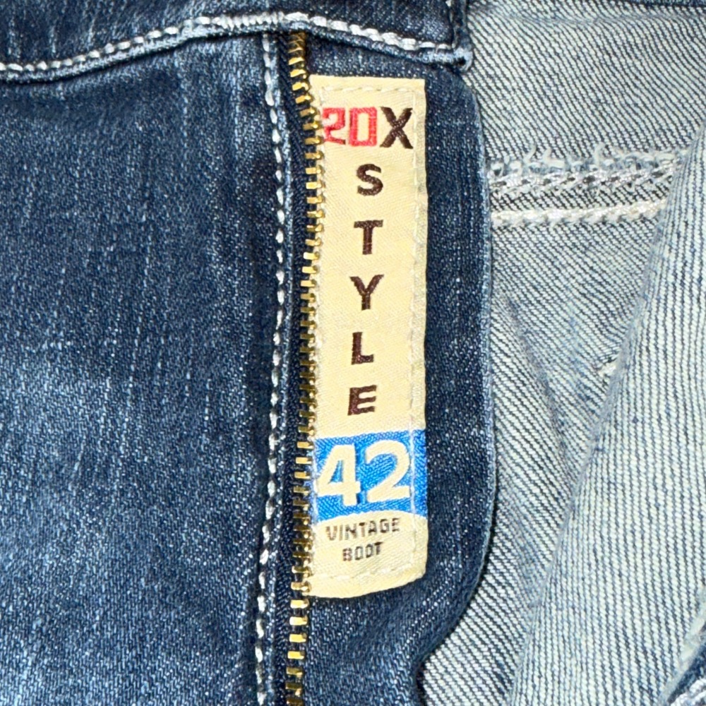 Wrangler 20X Style 42 Vintage Boot Jeans Mens 38x34 Blue Denim Western Cowboy - Picture 5 of 15